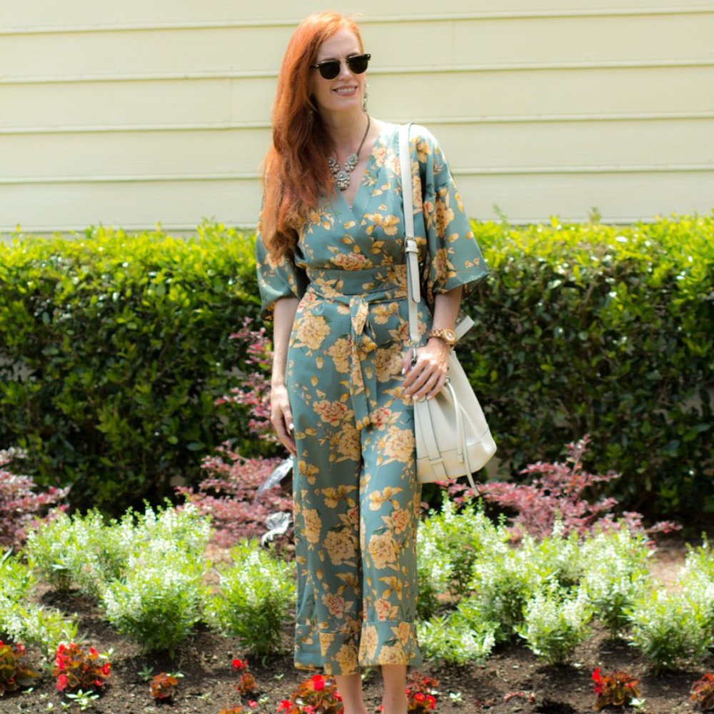 Zara womens floral jumpsuit